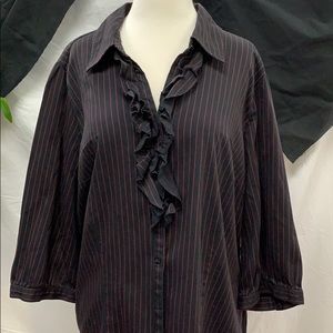 Lane Bryant Pinstripe Button Down Shirt